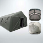 Insulated inflatable frame tent with PVC for military use