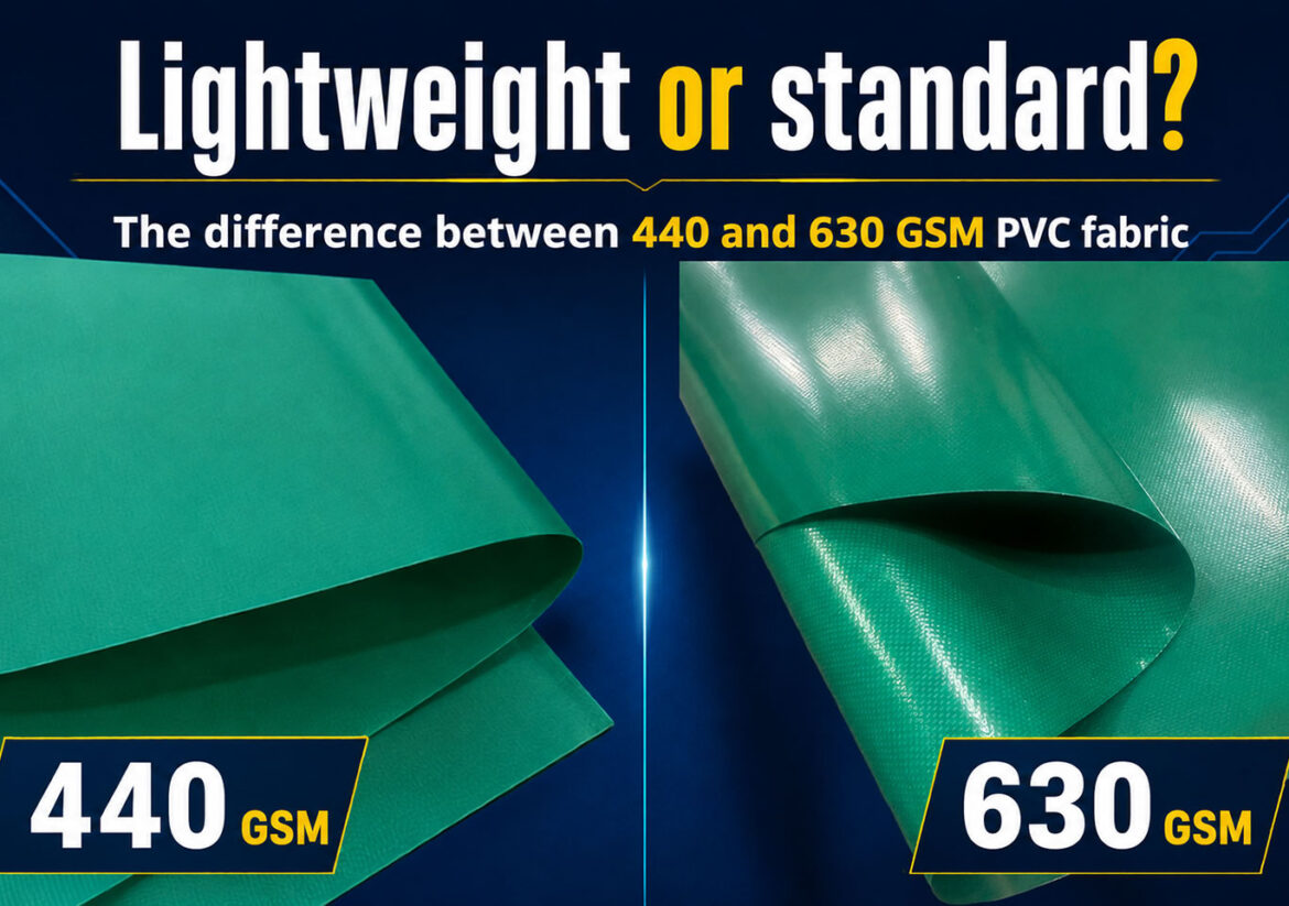 Lightweight and standard PVC fabric — comparison of density and structure