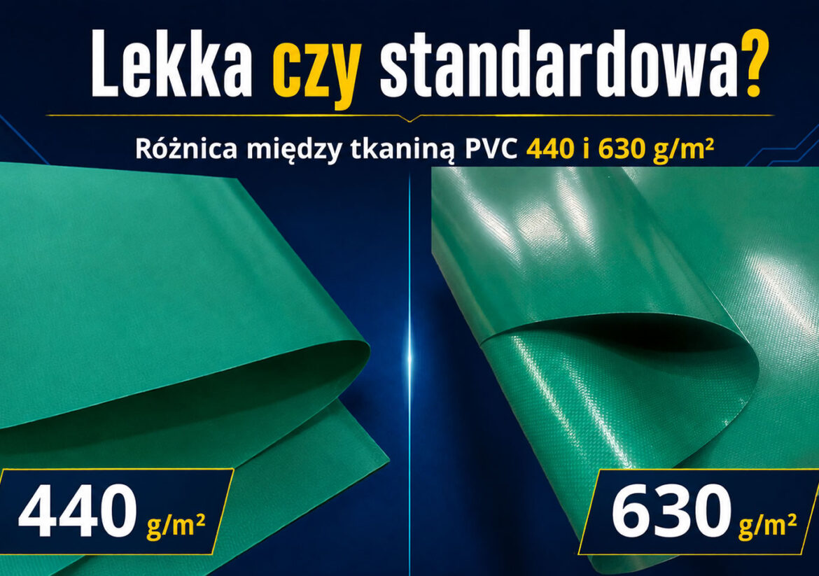 Lekka i standardowa tkanina PCV — porównanie gramatury i struktury