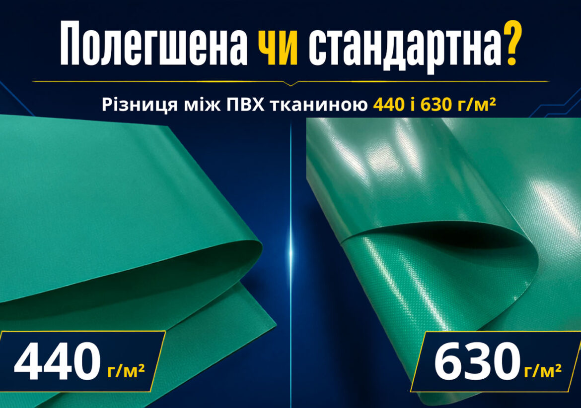 Полегшена та стандартна ПВХ-тканина — порівняння щільності й структури